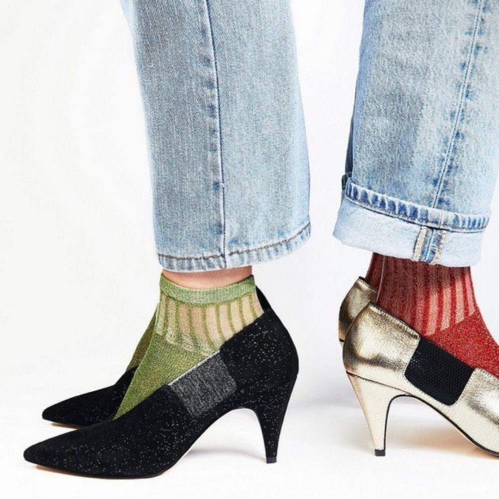 Free people Florence black glitter suede pumps